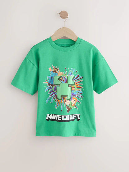 |BigBoy| Camiseta Verde Licenciada Do Minecraft (3-16 anos)