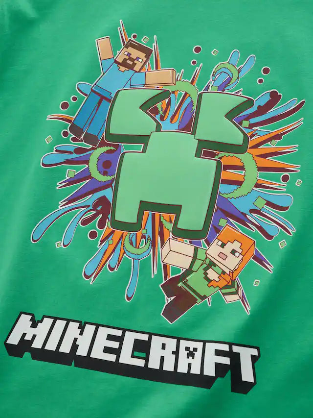 |BigBoy| Camiseta Verde Licenciada Do Minecraft (3-16 anos)