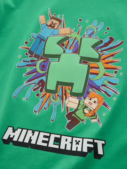 |BigBoy| Camiseta Verde Licenciada Do Minecraft (3-16 anos)