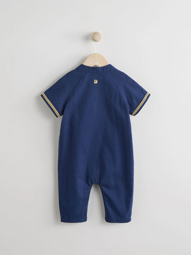 |BabyBoy| Macacão Infantil Azul-Marinho Para Ocasiões Especiais (0 meses a 2 anos)