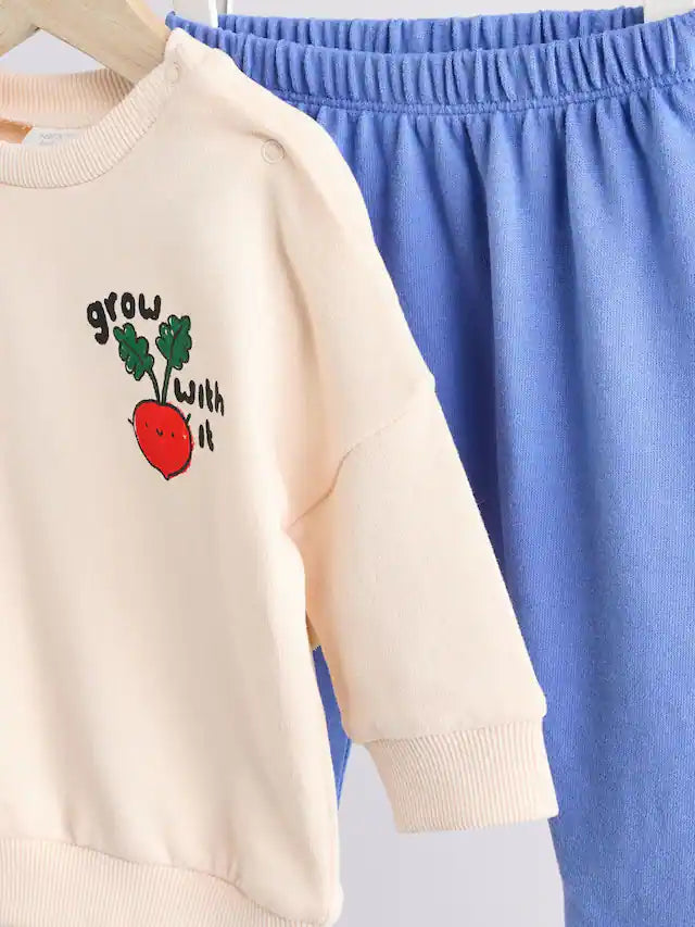 |BabyBoy| Conjunto De Moletom e Calça Jogger 100% Algodão Bright Veg Baby 2 Peças