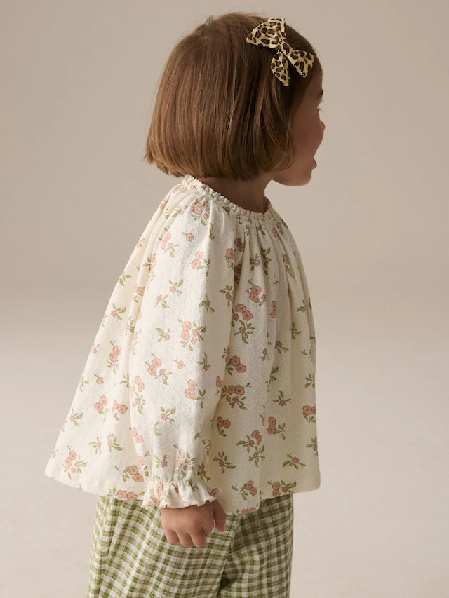 |Girl| Calças Largas Xadrez Verde (3 meses a 7 anos)