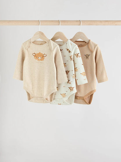 |BabyBoy| Pacote Com 3 Macacões Neutros Hamish Baby 100% Algodão