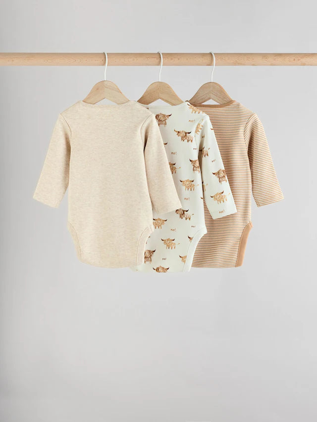 |BabyBoy| Pacote Com 3 Macacões Neutros Hamish Baby 100% Algodão