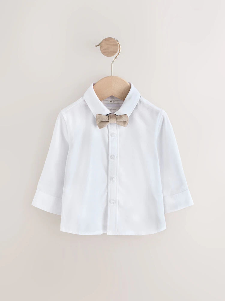 |Boy| Conjunto De Colete Xadrez Neutro Com Camisa e Gravata Borboleta (3 meses a 7 anos)