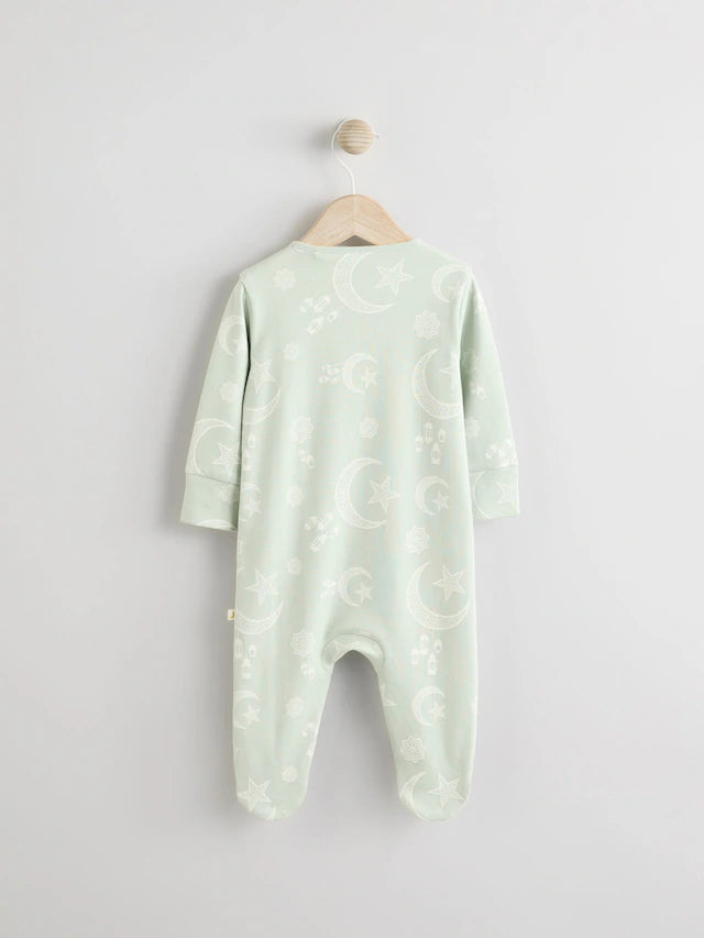 |BabyGirl| Macacão De Dormir Para Bebê Ramadan 100% Algodão Verde Sálvia (0 meses a 2 anos)