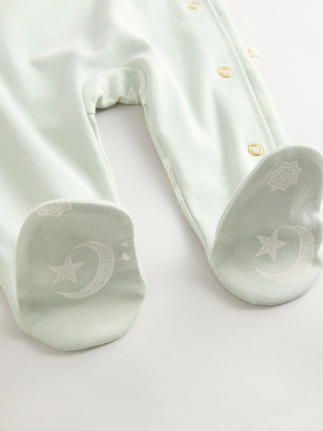 |BabyGirl| Macacão De Dormir Para Bebê Ramadan 100% Algodão Verde Sálvia (0 meses a 2 anos)