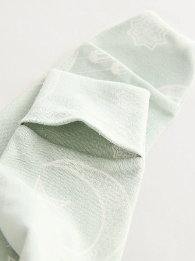 |BabyGirl| Macacão De Dormir Para Bebê Ramadan 100% Algodão Verde Sálvia (0 meses a 2 anos)