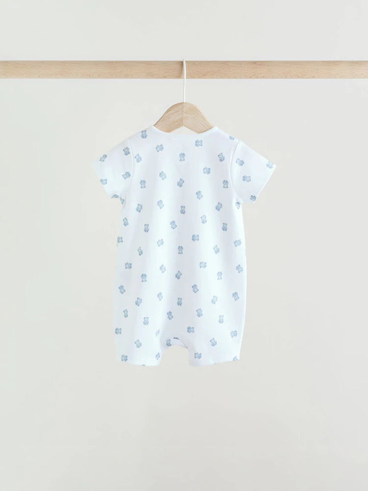 |BabyBoy| Conjunto De 3 Macacões Azuis Com Zíper Duplo Para Bebês (0 meses a 3 anos)