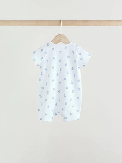 |BabyBoy| Conjunto De 3 Macacões Azuis Com Zíper Duplo Para Bebês (0 meses a 3 anos)