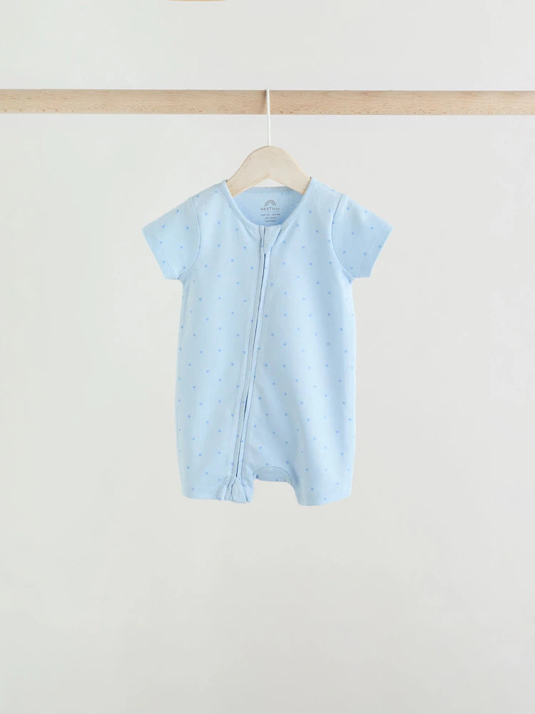 |BabyBoy| Conjunto De 3 Macacões Azuis Com Zíper Duplo Para Bebês (0 meses a 3 anos)