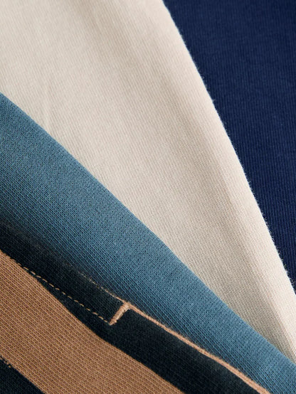 |Boy| Conjunto De Camiseta e Shorts De Manga Curta Azul Marinho/Pedra, Pacote com 2 (3 meses a 7 anos)