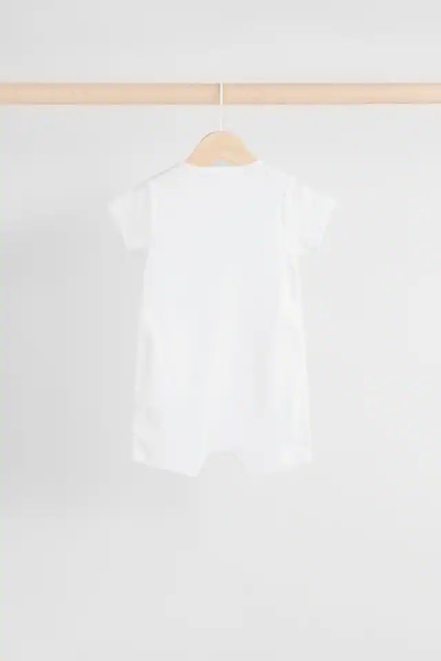 |BabyGirl| Macacão Safari Baby 100% algodão branco, pacote com 3 (0 meses a 2 anos)