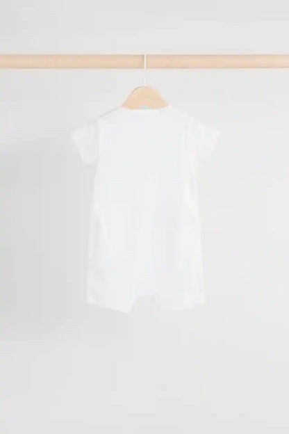 |BabyGirl| Macacão Safari Baby 100% algodão branco, pacote com 3 (0 meses a 2 anos)