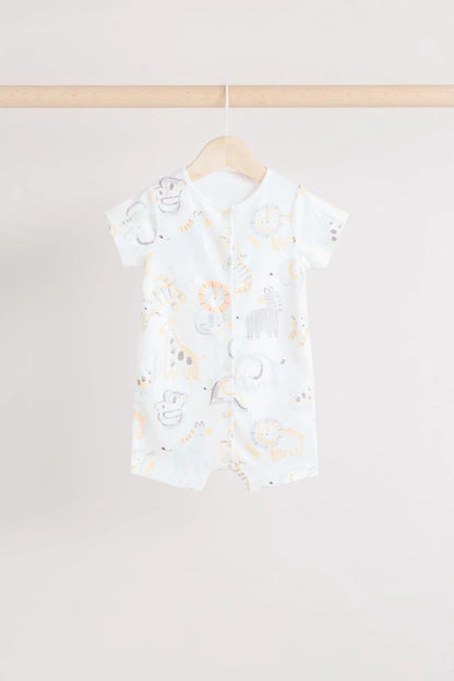 |BabyGirl| Macacão Safari Baby 100% algodão branco, pacote com 3 (0 meses a 2 anos)