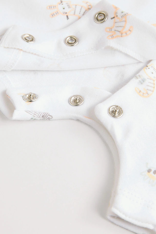 |BabyGirl| Macacão Safari Baby 100% algodão branco, pacote com 3 (0 meses a 2 anos)