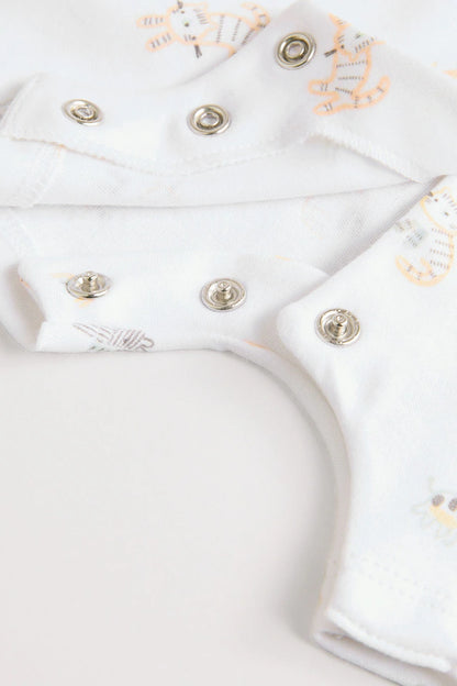 |BabyGirl| Macacão Safari Baby 100% algodão branco, pacote com 3 (0 meses a 2 anos)