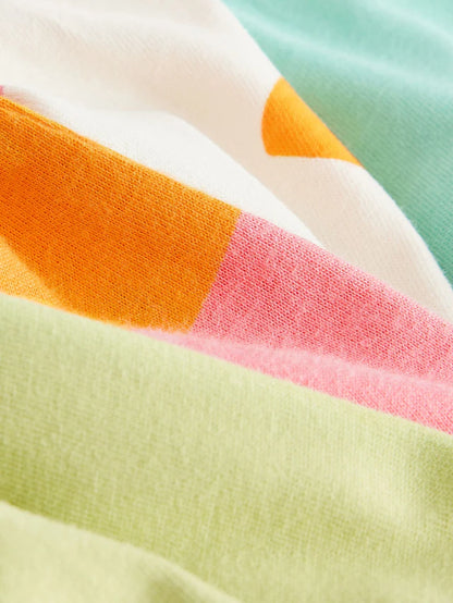 |Girl| Camisetas De Manga Curta Azul Turquesa 100% Algodão, Pacote Com 4 (3 meses a 7 anos)