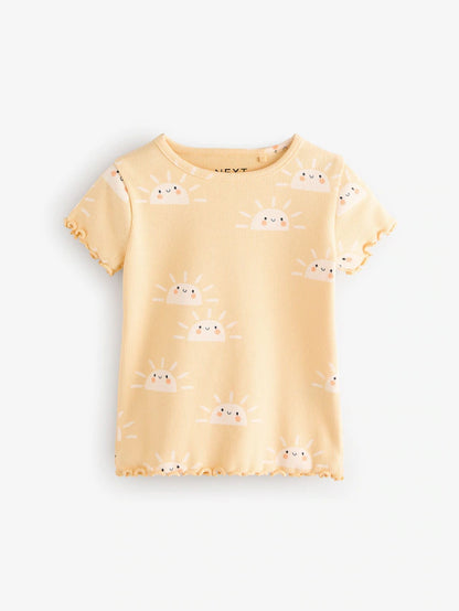 |Girl| Pacote De 5 Camisetas De Manga Curta Arco-Iris (3 meses a 7 anos)