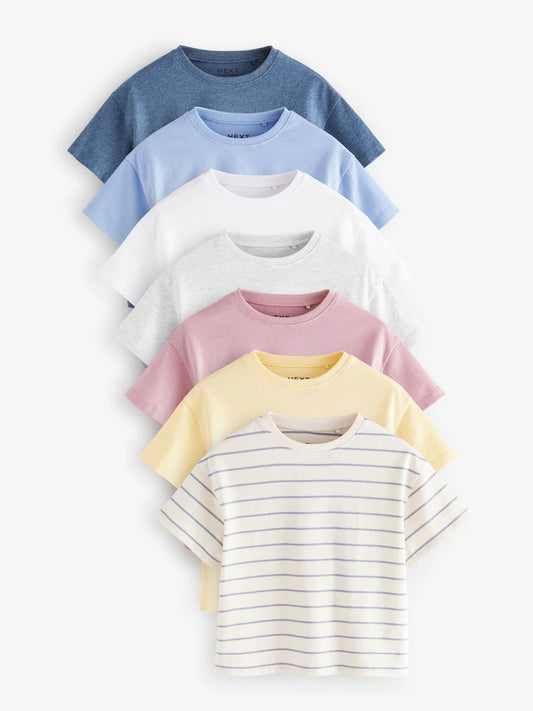 |Boy| Pacote De 7 Camisetas Múltiplas (3 meses a 7 anos)