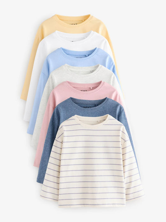 |Boy| Pacote Com 7 Camisetas Multi Manga Comprida (3 meses a 7 anos)