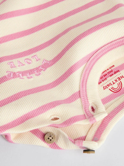 |BabyGirl| Conjunto de 6 blusas e leggings de manga comprida rosa/branca para bebê