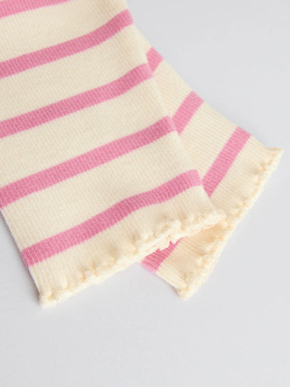 |BabyGirl| Conjunto de 6 blusas e leggings de manga comprida rosa/branca para bebê