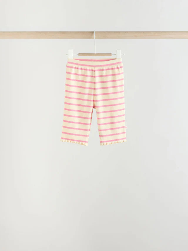 |BabyGirl| Conjunto de 6 blusas e leggings de manga comprida rosa/branca para bebê