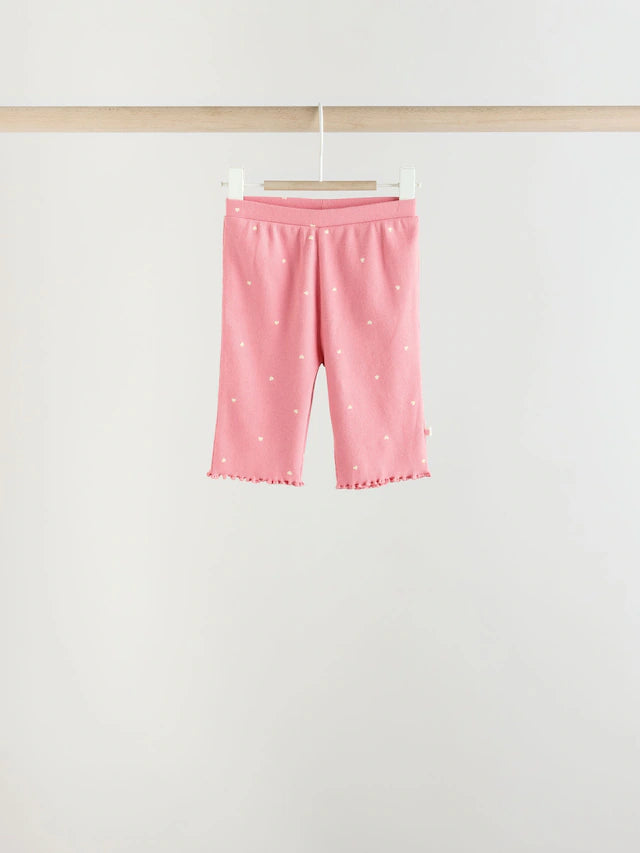 |BabyGirl| Conjunto de 6 blusas e leggings de manga comprida rosa/branca para bebê