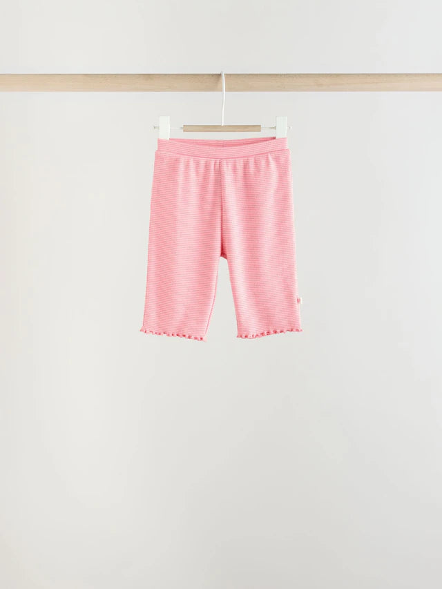 |BabyGirl| Conjunto de 6 blusas e leggings de manga comprida rosa/branca para bebê