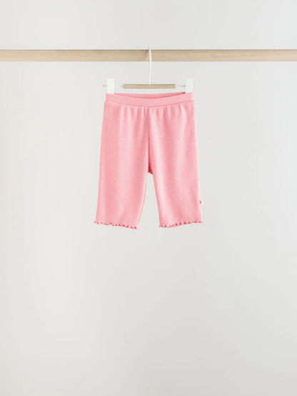 |BabyGirl| Conjunto de 6 blusas e leggings de manga comprida rosa/branca para bebê
