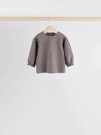 |BabyGirl| Tops Estampados De Coração Rosa/Cinza Para Bebês, Pacote Com 4 Unidades