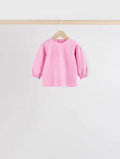 |BabyGirl| Tops Estampados De Coração Rosa/Cinza Para Bebês, Pacote Com 4 Unidades