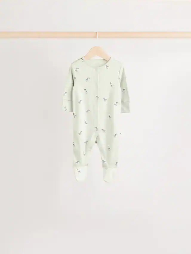 |BabyBoy| Macacão De Dormir 100% Algodão Verde Para Bebês, Pacote Com 5 Unidades (0 meses a 2 anos)