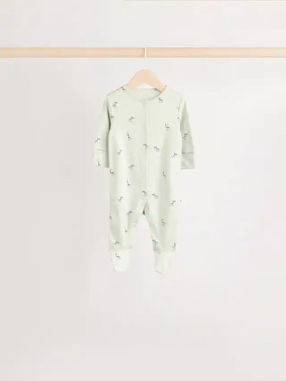 |BabyBoy| Macacão De Dormir 100% Algodão Verde Para Bebês, Pacote Com 5 Unidades (0 meses a 2 anos)