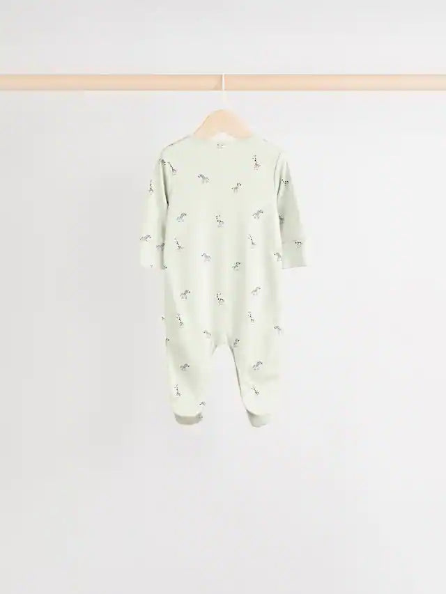 |BabyBoy| Macacão De Dormir 100% Algodão Verde Para Bebês, Pacote Com 5 Unidades (0 meses a 2 anos)