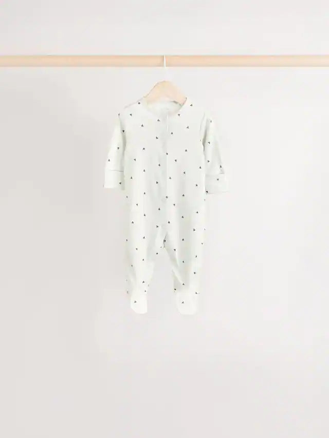 |BabyBoy| Macacão De Dormir 100% Algodão Verde Para Bebês, Pacote Com 5 Unidades (0 meses a 2 anos)