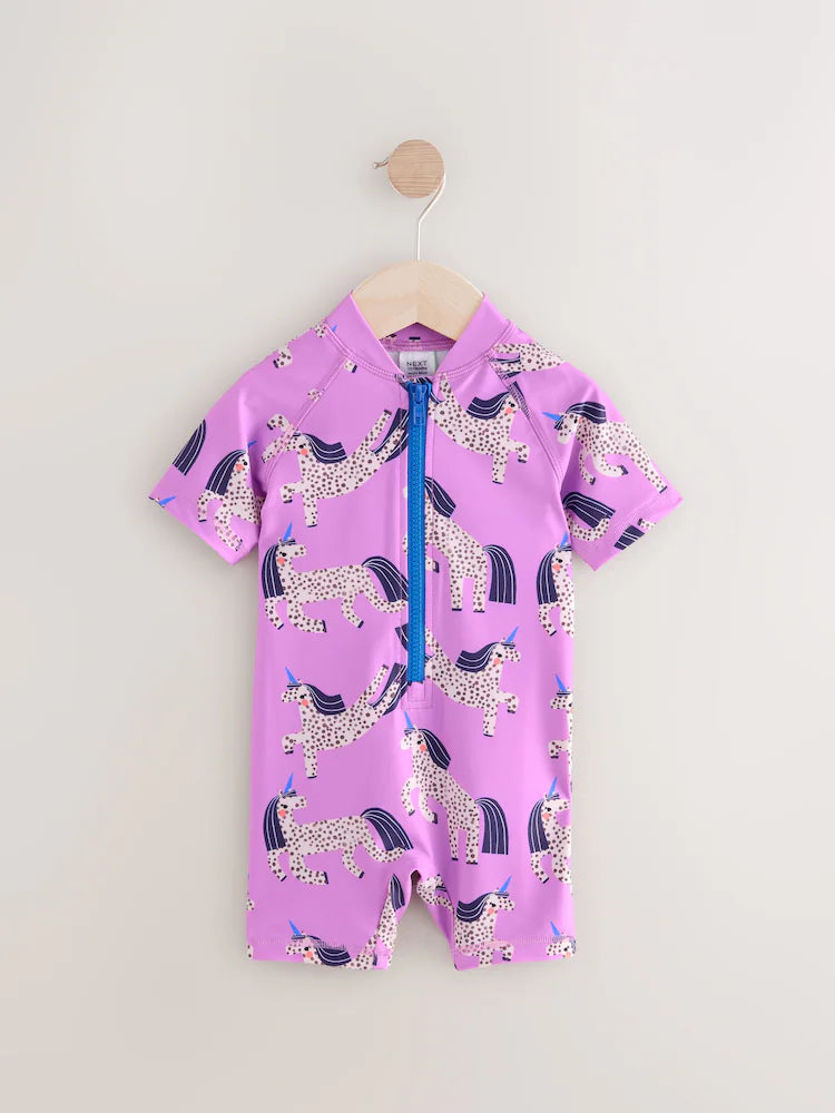 |Girl| Maiô Sunsafe Unicórnio Roxo (3 meses a 10 anos)