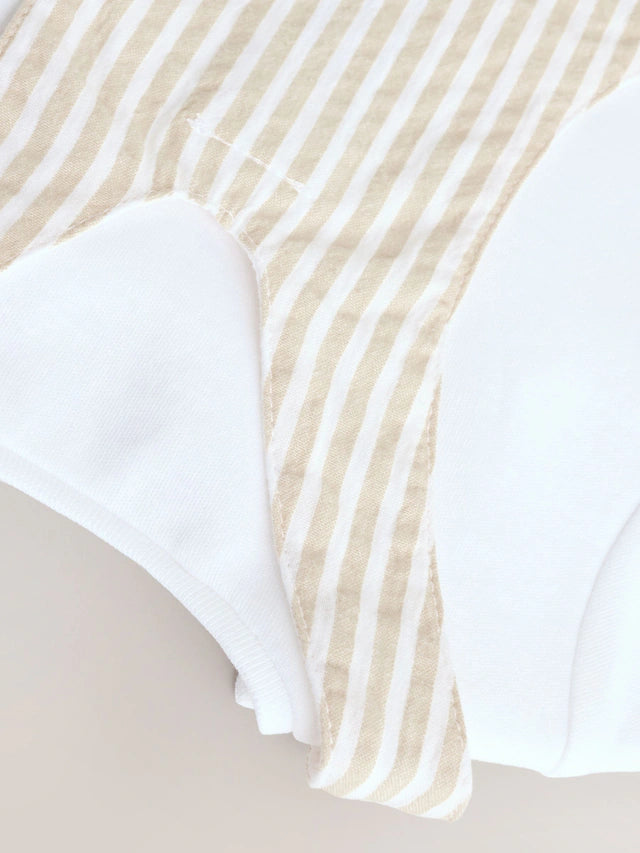 |BabyBoy| Conjunto De Macacão e Macacão Infantil Listrado Neutro (0 meses a 2 anos)