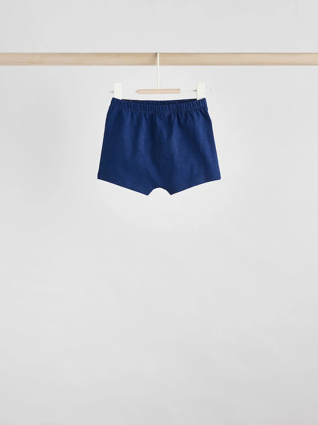 |BabyBoy| Conjunto De 6 Peças De Blusas e Shorts Xadrez Azul-Marinho/Ferrugem Para Bebê