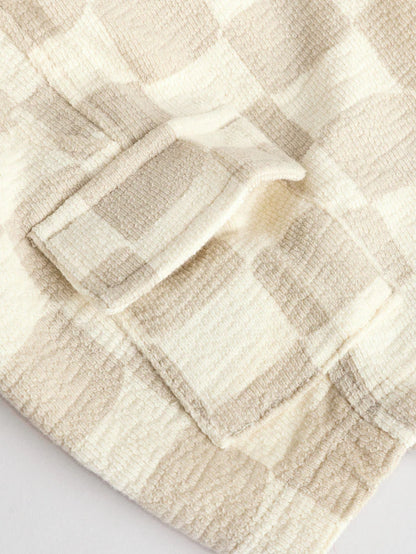 |BabyBoy| Shorts De Bebê Mono Checkerboard Jersey 100% Algodão, Pacote Com 3