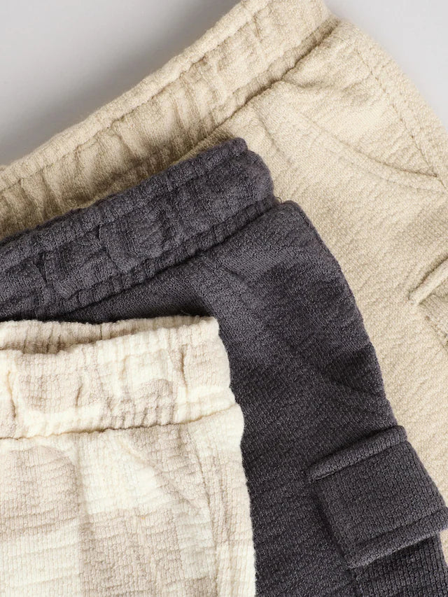 |BabyBoy| Shorts De Bebê Mono Checkerboard Jersey 100% Algodão, Pacote Com 3