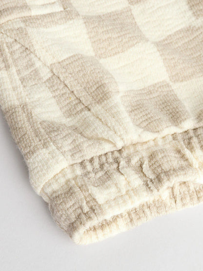 |BabyBoy| Shorts De Bebê Mono Checkerboard Jersey 100% Algodão, Pacote Com 3