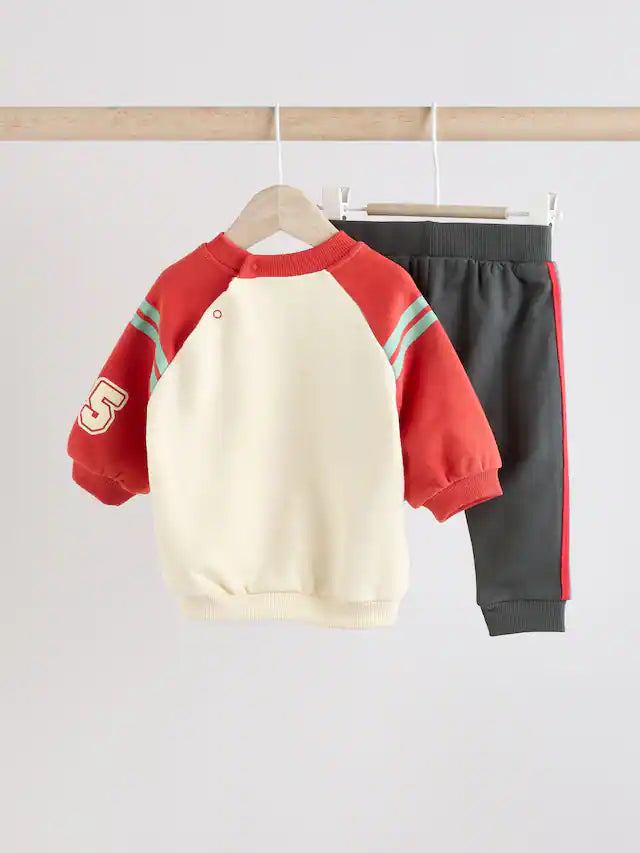 |BabyBoy| Conjunto De Moletom e Calça Jogger 100% Algodão Cinza Carvão Para Bebê, 2 Peças