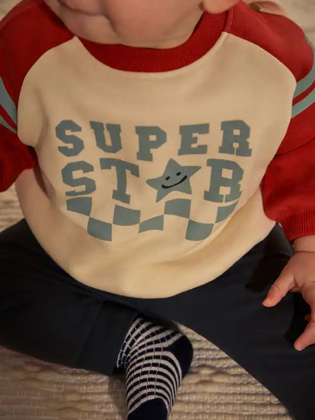 |BabyBoy| Conjunto De Moletom e Calça Jogger 100% Algodão Cinza Carvão Para Bebê, 2 Peças