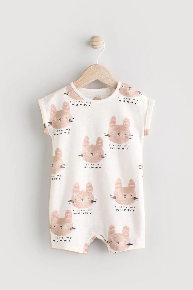 |BabyGirl| Macacão Ecru I Love My Mummy Baby 100% Algodão (0-18 meses)