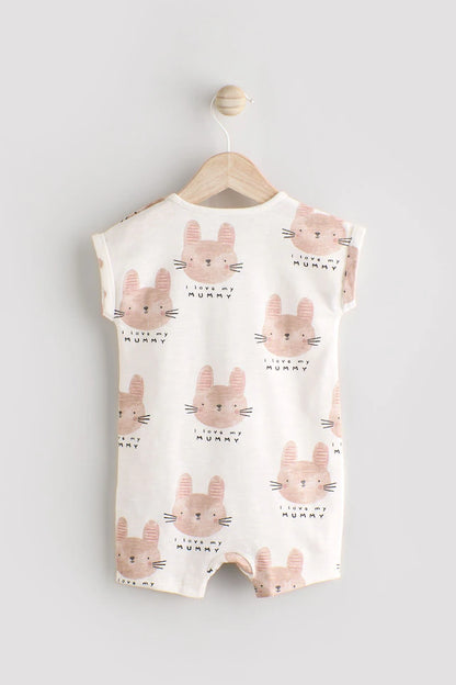 |BabyGirl| Macacão Ecru I Love My Mummy Baby 100% Algodão (0-18 meses)