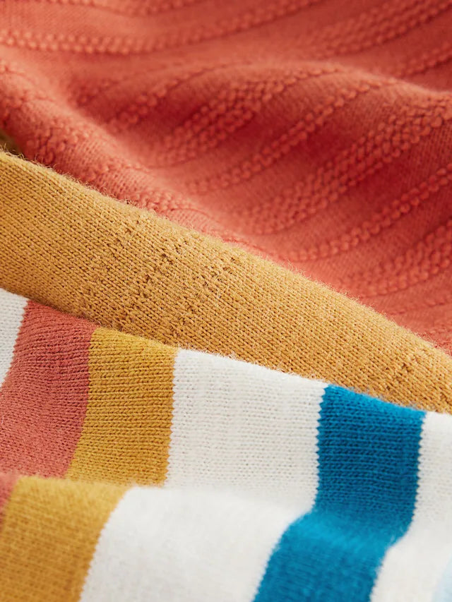 |Boy| Camisetas Texturizadas De Manga Curta Laranja 100% Algodão, Pacote Com 3 (3 meses a 7 anos)