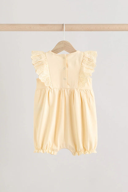 |BabyGirl| Pacote Com 3 Macacões Neutros Para Bebês Bloomer 100% Algodão