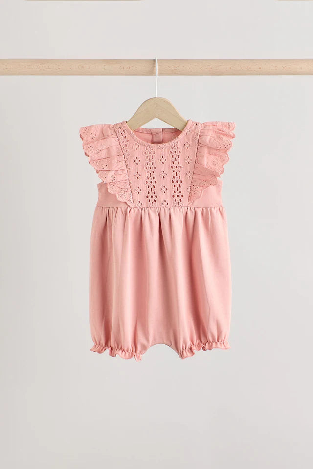 |BabyGirl| Pacote Com 3 Macacões Neutros Para Bebês Bloomer 100% Algodão